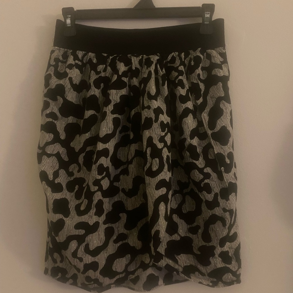 Mossimo Supply Co Black & White animal print faux wrap mini skirt